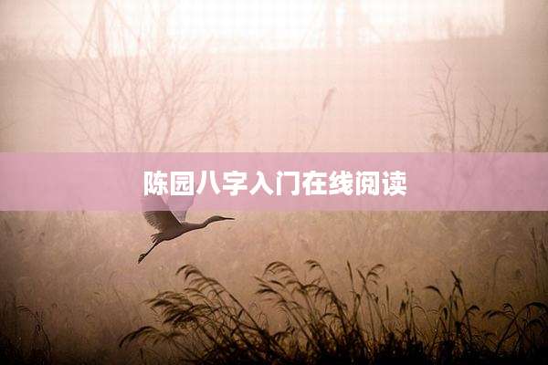 陈园八字入门在线阅读