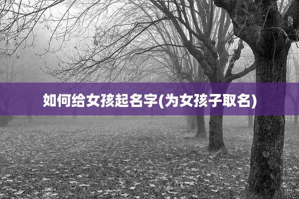 如何给女孩起名字(为女孩子取名)