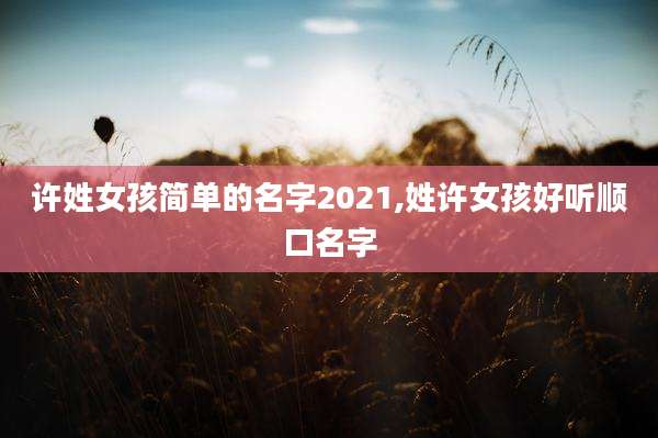 许姓女孩简单的名字2021,姓许女孩好听顺口名字