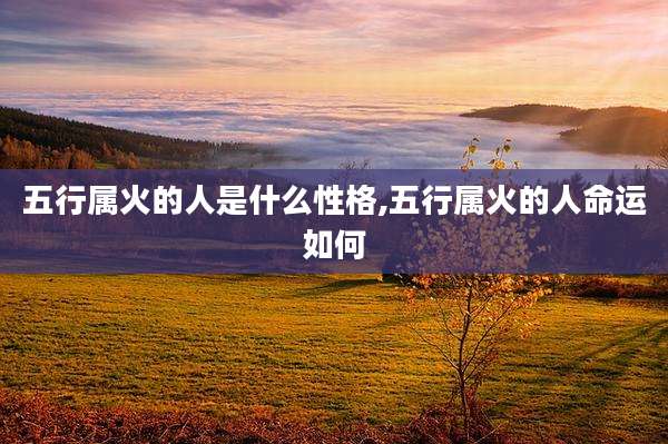 五行属火的人是什么性格,五行属火的人命运如何