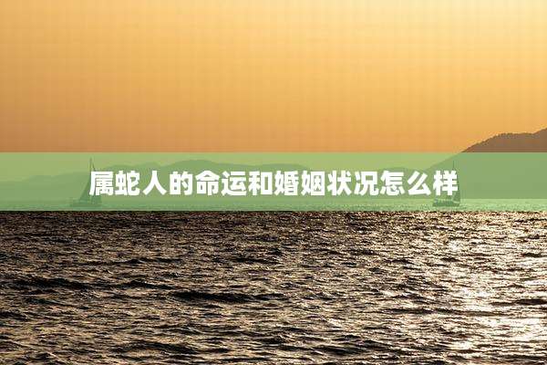属蛇人的命运和婚姻状况怎么样