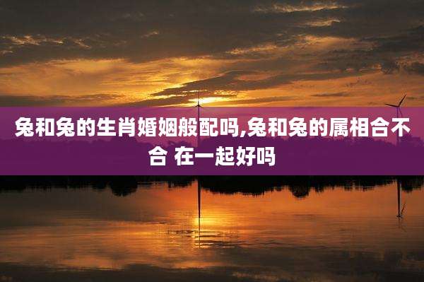 兔和兔的生肖婚姻般配吗,兔和兔的属相合不合 在一起好吗