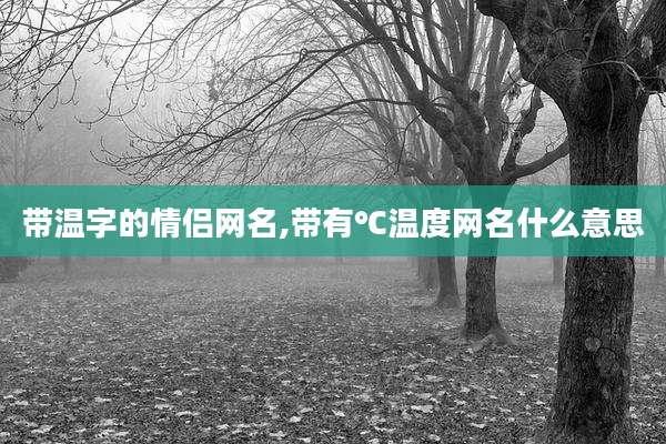 带温字的情侣网名,带有℃温度网名什么意思