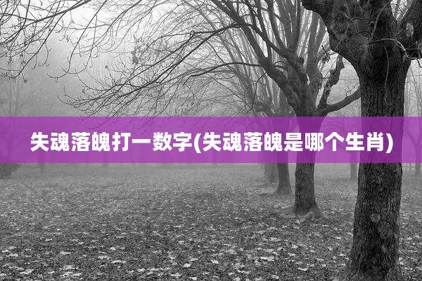 失魂落魄打一数字(失魂落魄是哪个生肖)