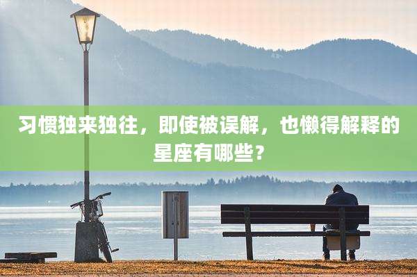 习惯独来独往，即使被误解，也懒得解释的星座有哪些？