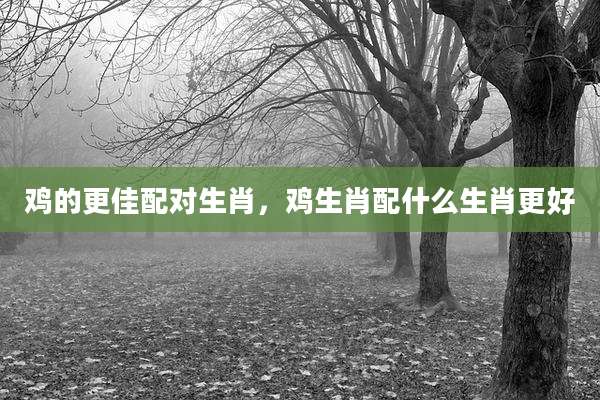 鸡的更佳配对生肖,鸡生肖配什么生肖更好