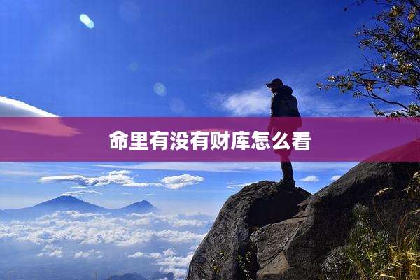 命里有没有财库怎么看