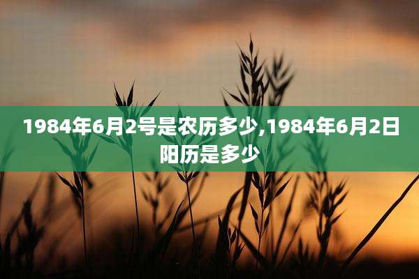 1984年6月2号是农历多少,1984年6月2日阳历是多少