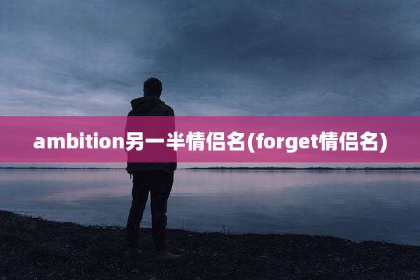 ambition另一半情侣名(forget情侣名)