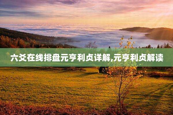 六爻在线排盘元亨利贞详解,元亨利贞解读