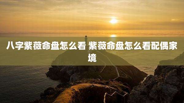 八字紫薇命盘怎么看 紫薇命盘怎么看配偶家境