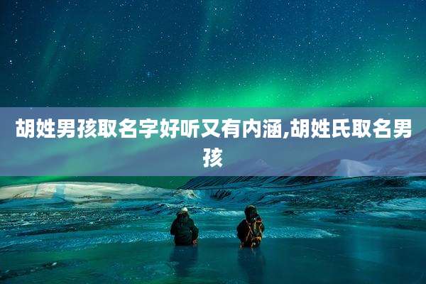 胡姓男孩取名字好听又有内涵,胡姓氏取名男孩
