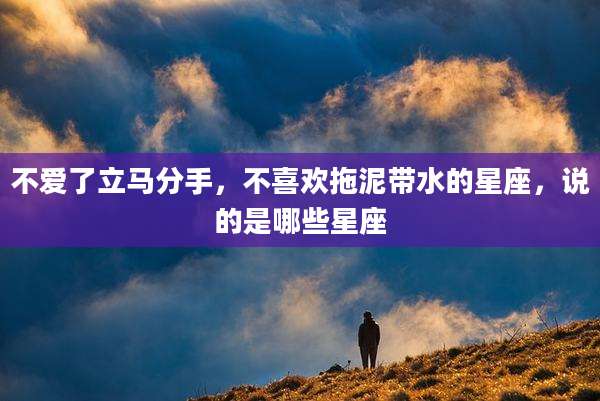 不爱了立马分手,不喜欢拖泥带水的星座,说的是哪些星座