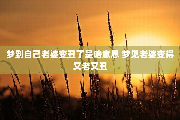 梦到自己老婆变丑了是啥意思 梦见老婆变得又老又丑