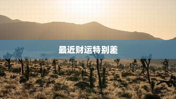 最近财运特别差