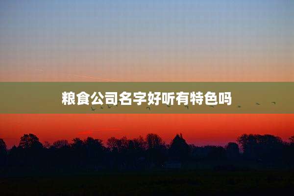 粮食公司名字好听有特色吗