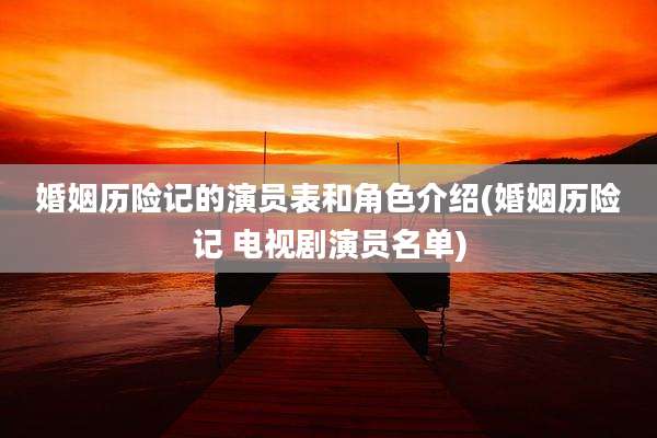 婚姻历险记的演员表和角色介绍(婚姻历险记 电视剧演员名单)