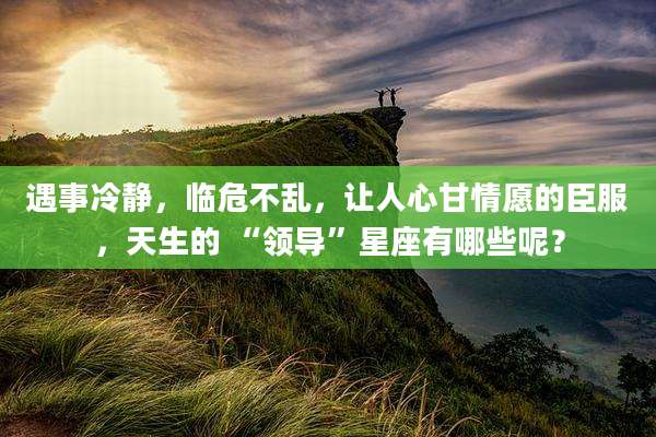 遇事冷静,临危不乱,让人心甘情愿的臣服,天生的 “领导”星座有哪些呢?