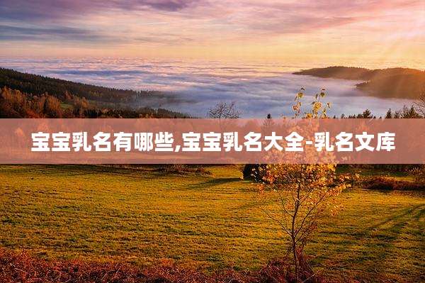 宝宝乳名有哪些,宝宝乳名大全-乳名文库