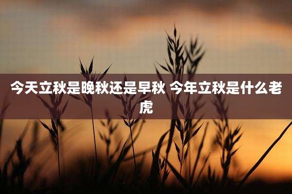 今天立秋是晚秋还是早秋 今年立秋是什么老虎