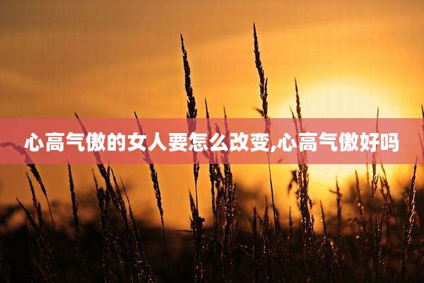 心高气傲的女人要怎么改变,心高气傲好吗
