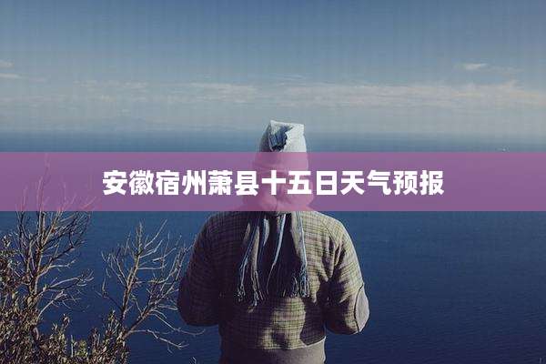 安徽宿州萧县十五日天气预报