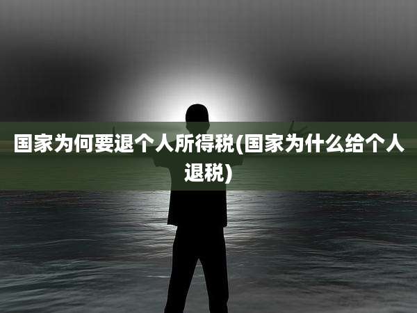 国家为何要退个人所得税(国家为什么给个人退税)