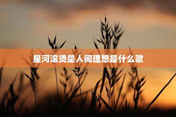 星河滚烫是人间理想是什么歌