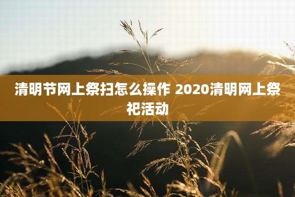 清明节网上祭扫怎么操作 2020清明网上祭祀活动