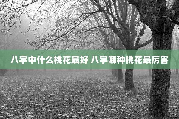 八字中什么桃花最好 八字哪种桃花最厉害