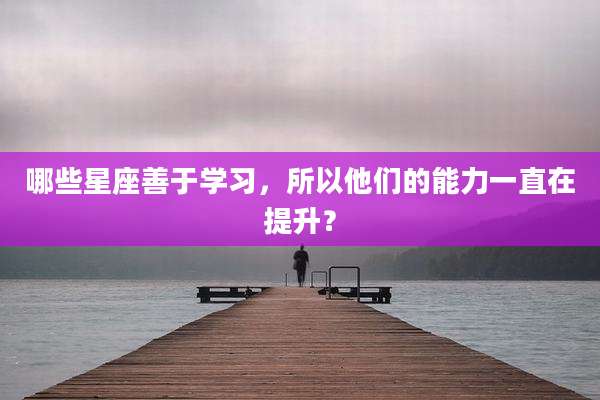 哪些星座善于学习，所以他们的能力一直在提升？