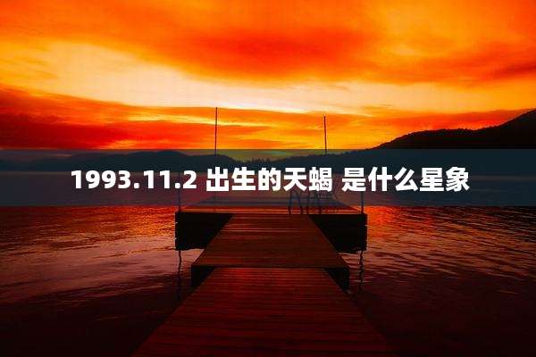 1993.11.2 出生的天蝎 是什么星象