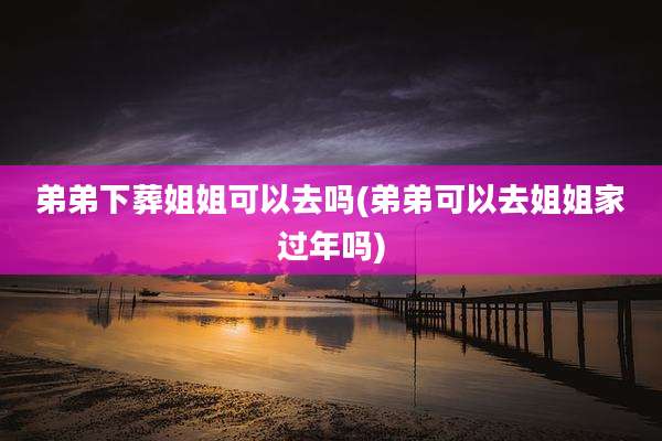 弟弟下葬姐姐可以去吗(弟弟可以去姐姐家过年吗)