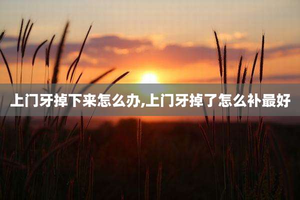 上门牙掉下来怎么办,上门牙掉了怎么补最好