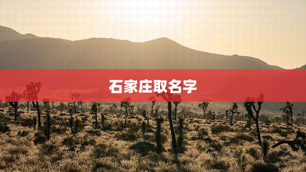 石家庄取名字