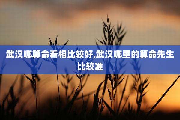 武汉哪算命看相比较好,武汉哪里的算命先生比较准