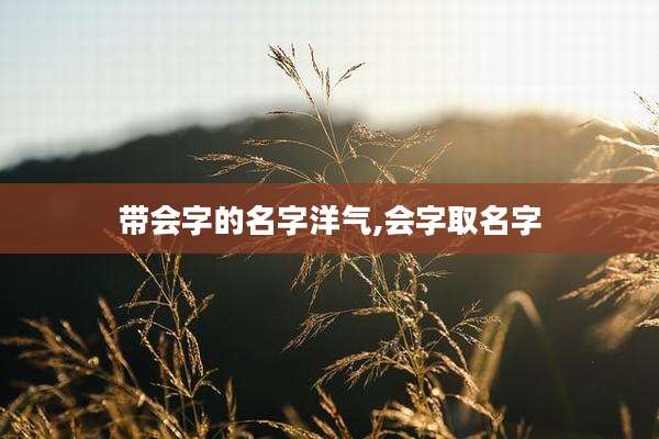 带会字的名字洋气,会字取名字