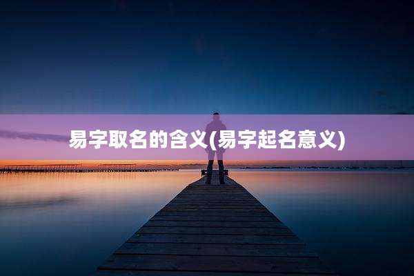 易字取名的含义(易字起名意义)