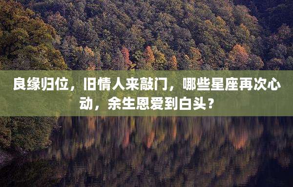 良缘归位,旧情人来敲门,哪些星座再次心动,余生恩爱到白头?