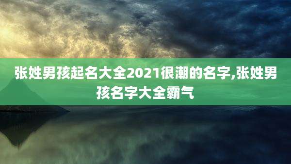 张姓男孩起名大全2021很潮的名字,张姓男孩名字大全霸气