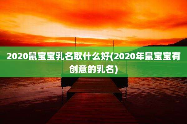 2020鼠宝宝乳名取什么好(2020年鼠宝宝有创意的乳名)