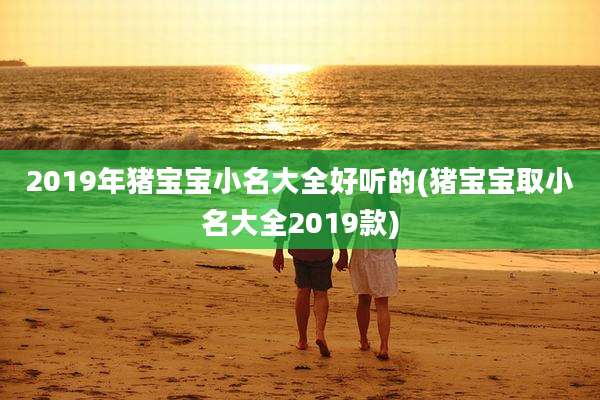 2019年猪宝宝小名大全好听的(猪宝宝取小名大全2019款)