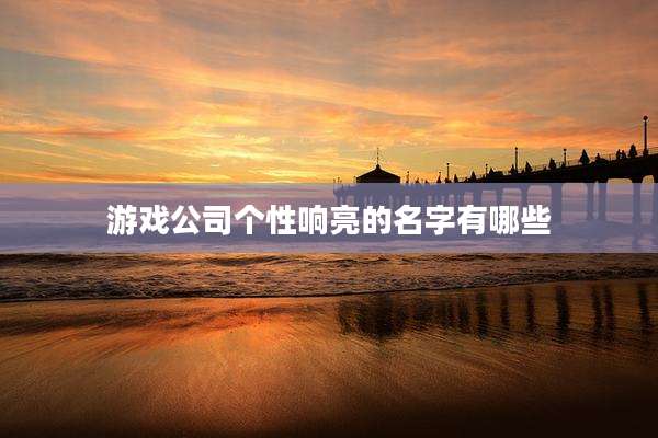 游戏公司个性响亮的名字有哪些