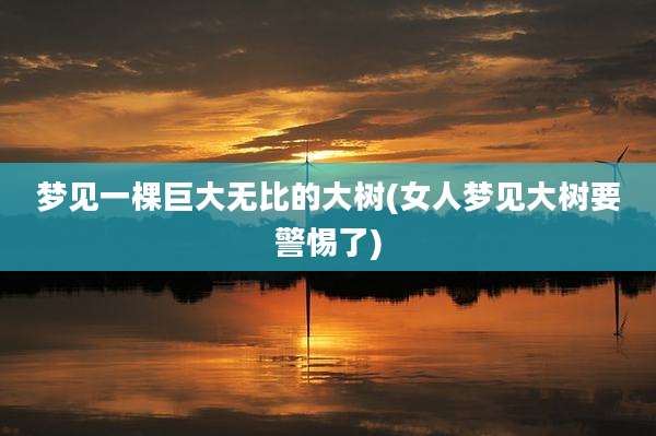 梦见一棵巨大无比的大树(女人梦见大树要警惕了)