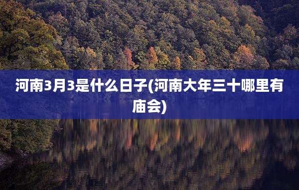 河南3月3是什么日子(河南大年三十哪里有庙会)
