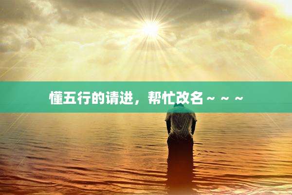 懂五行的请进,帮忙改名~~~