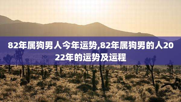 82年属狗男人今年运势,82年属狗男的人2022年的运势及运程