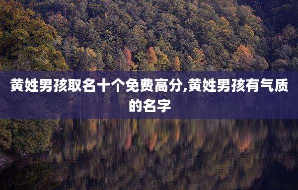 黄姓男孩取名十个免费高分,黄姓男孩有气质的名字
