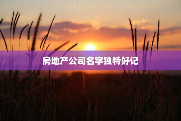房地产公司名字独特好记