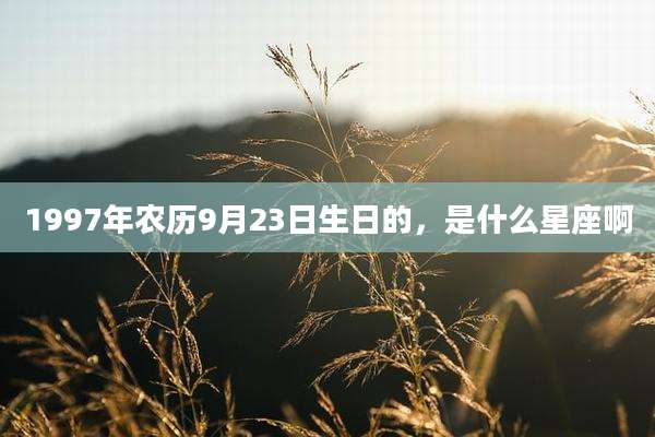 1997年农历9月23日生日的，是什么星座啊